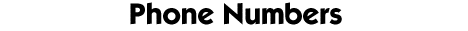 Phone Numbers